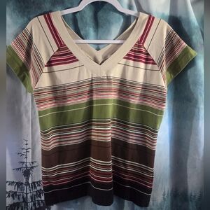 Coppagallo Multicolor V neck Top
